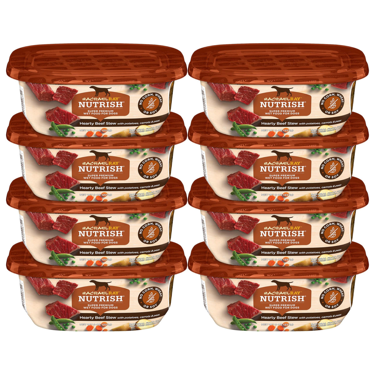 Nutrish Rachael Ray estofado de res en tubitos de 8 onzas para perros.