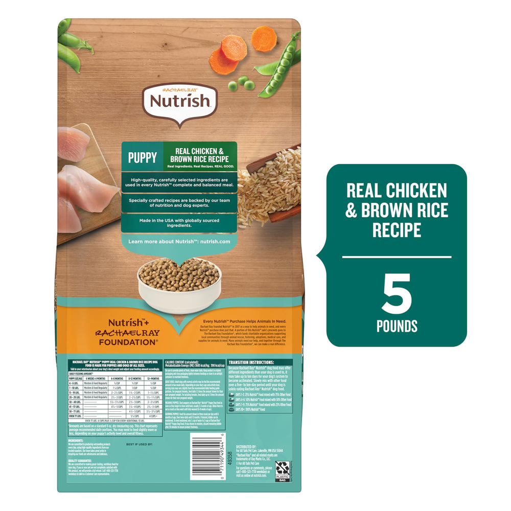 Nutrish Rachael Ray, fórmula veterinaria revisada para cachorros.