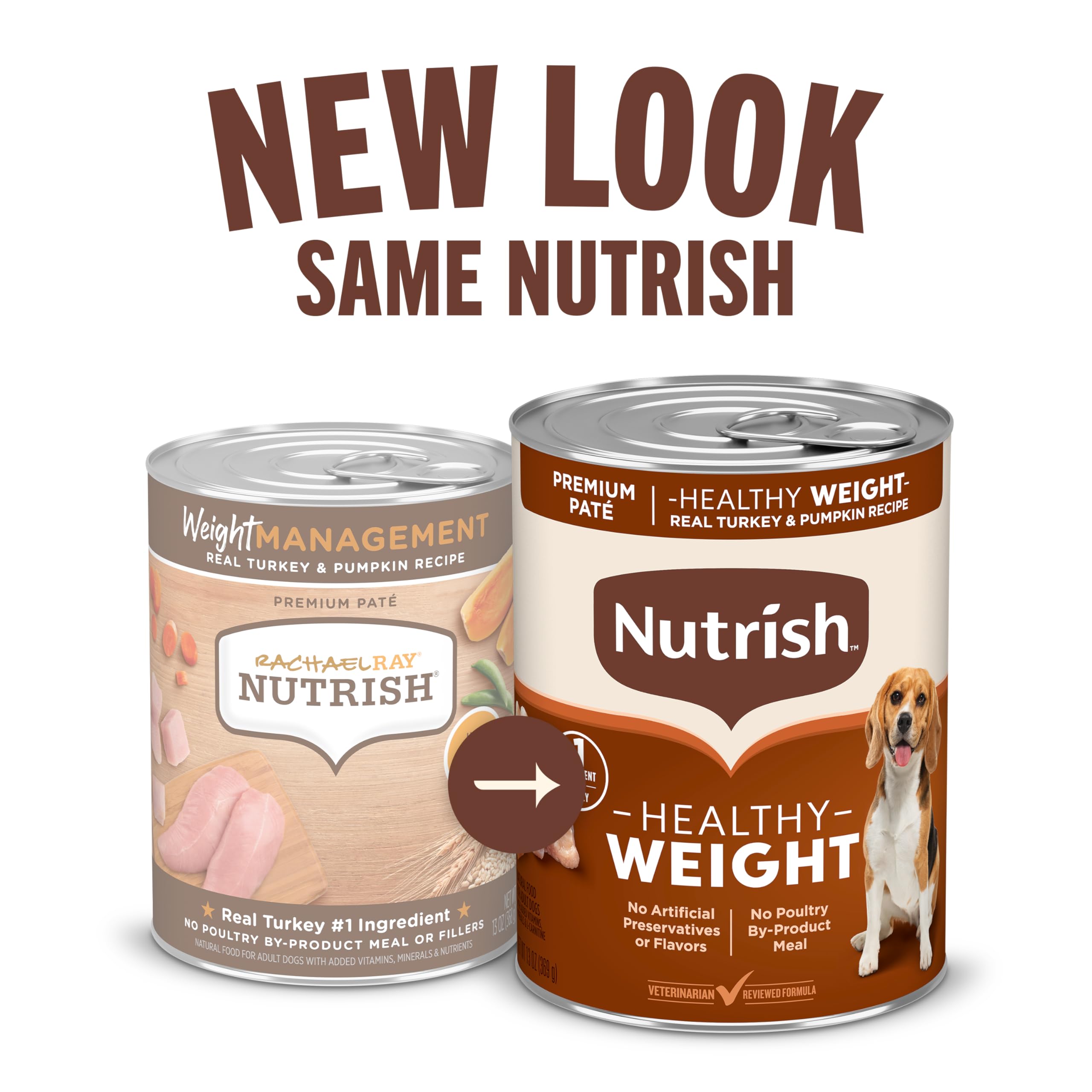 Nutrish Rachael Ray con pavo real y verduras visibles para una comida completa.
