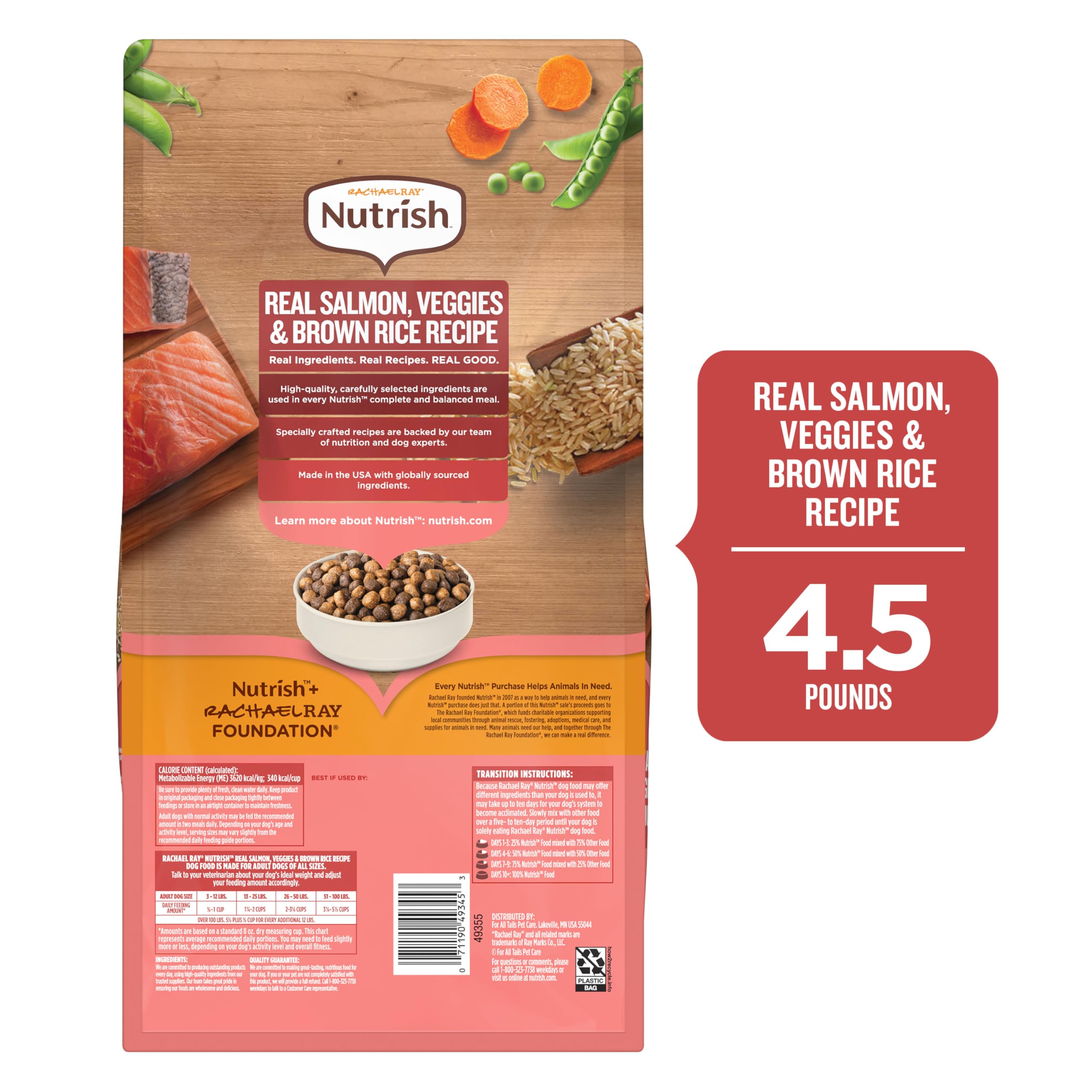 Nutrish salmón con verduras y arroz integral, receta natural