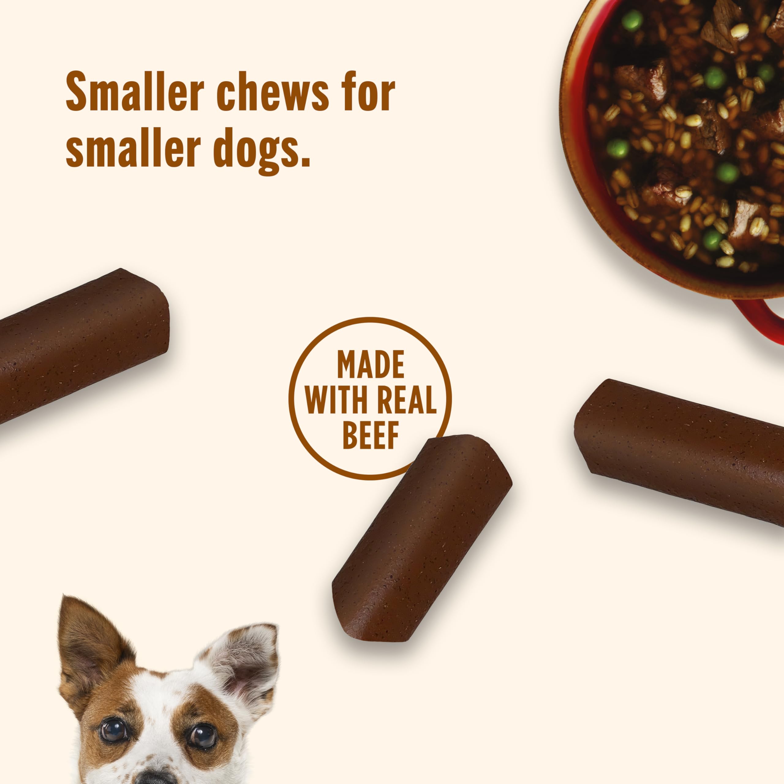 Nutrish Soup Bones Minis en bolsa-reciclable para conservar frescura.
