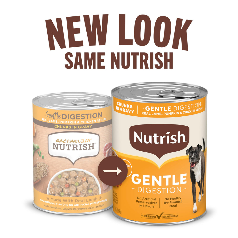Nutrish trozos de cordero en salsa con pollo y calabaza, fuente de proteína sabrosa.