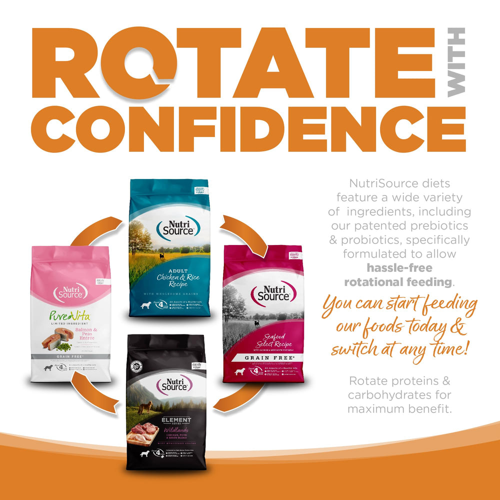 NutriSource Adulta Seco para Perro, fórmula con Omega-3 y Omega-6.