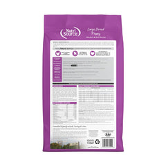 NutriSource croquetas para cachorros grandes con textura crujiente para masticación saludable.