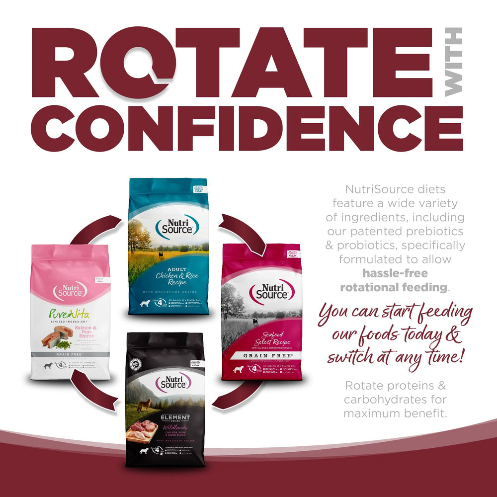 NutriSource contiene L-Carnitina y taurina para apoyo cardíaco.