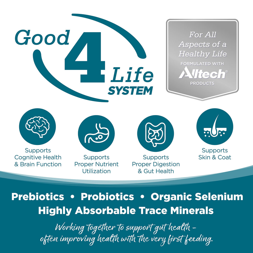 NutriSource con prebióticos y probióticos para digestión saludable.