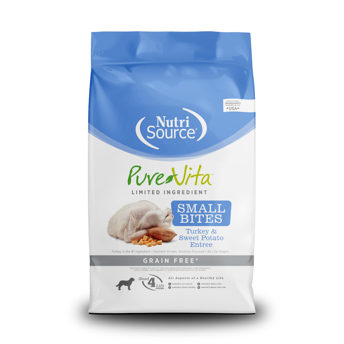 NutriSource Pure Vita saco de 12 lb con pavo, práctico para alimentar a tu perro