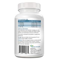 Envase de Nutrition Strength Adrenal Support para perros, presentación práctica para la dieta diaria.