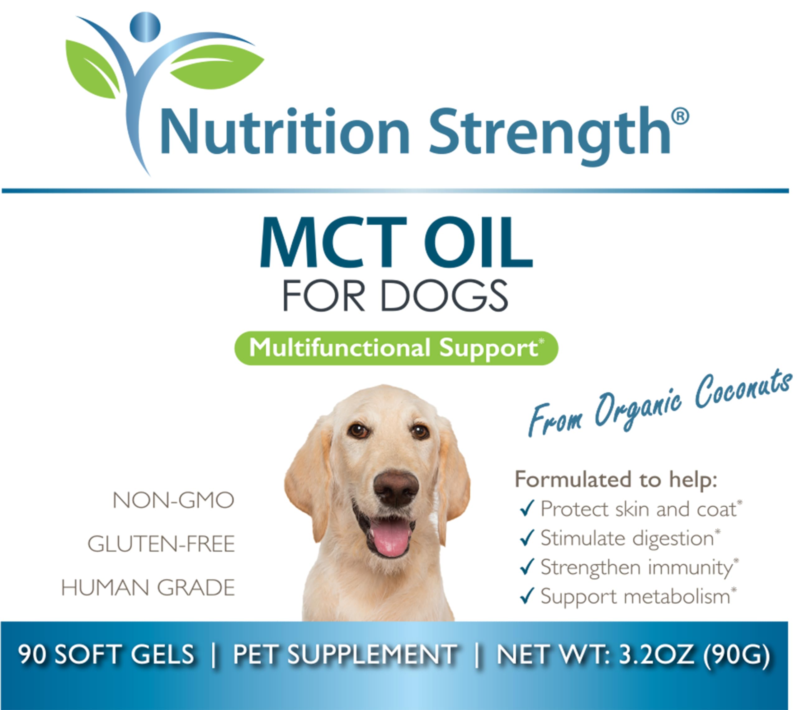Nutrition Strength MCT para perros, bienestar digestivo y metabolismo.