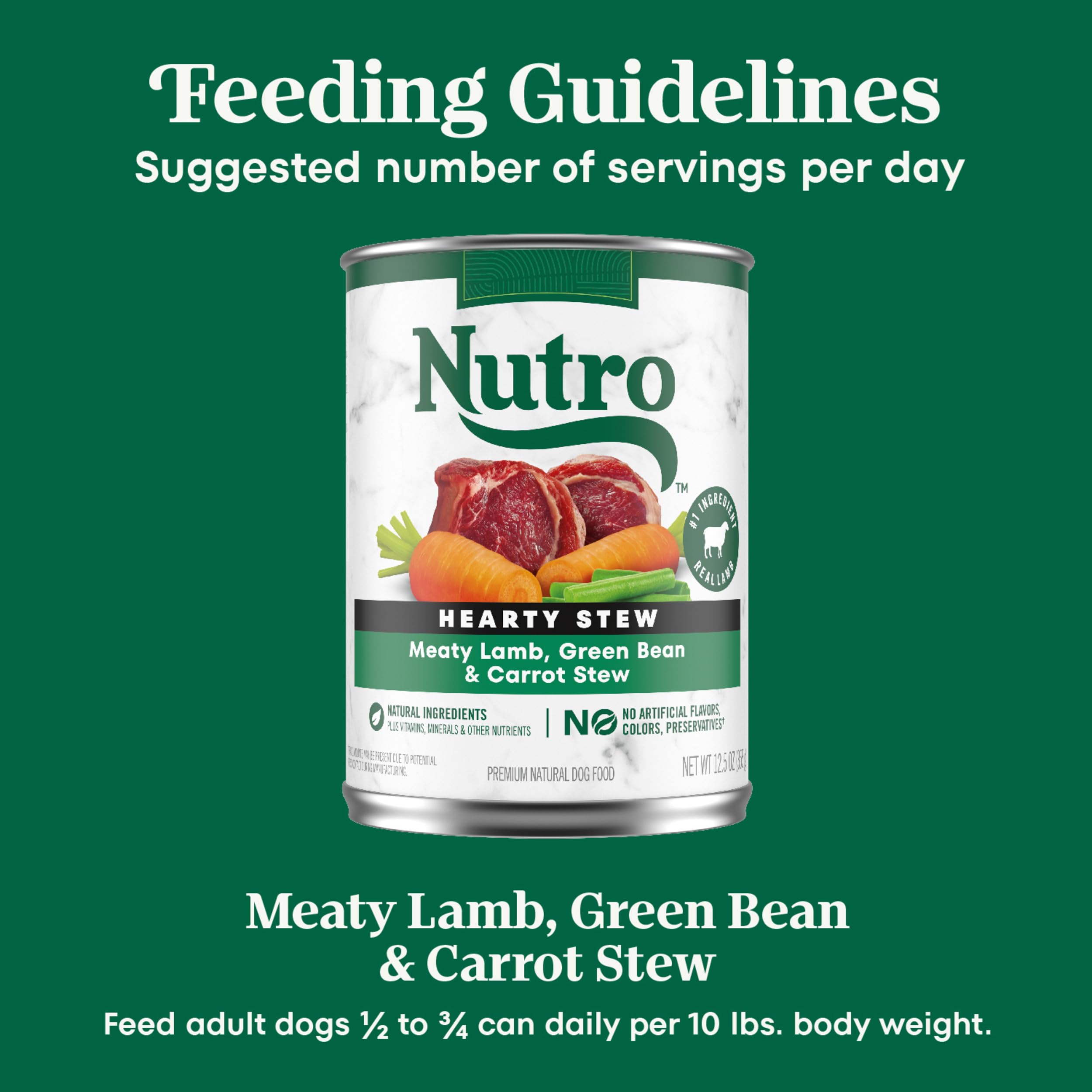 Latas de 12,5 oz de Nutro para alimentación diaria.
