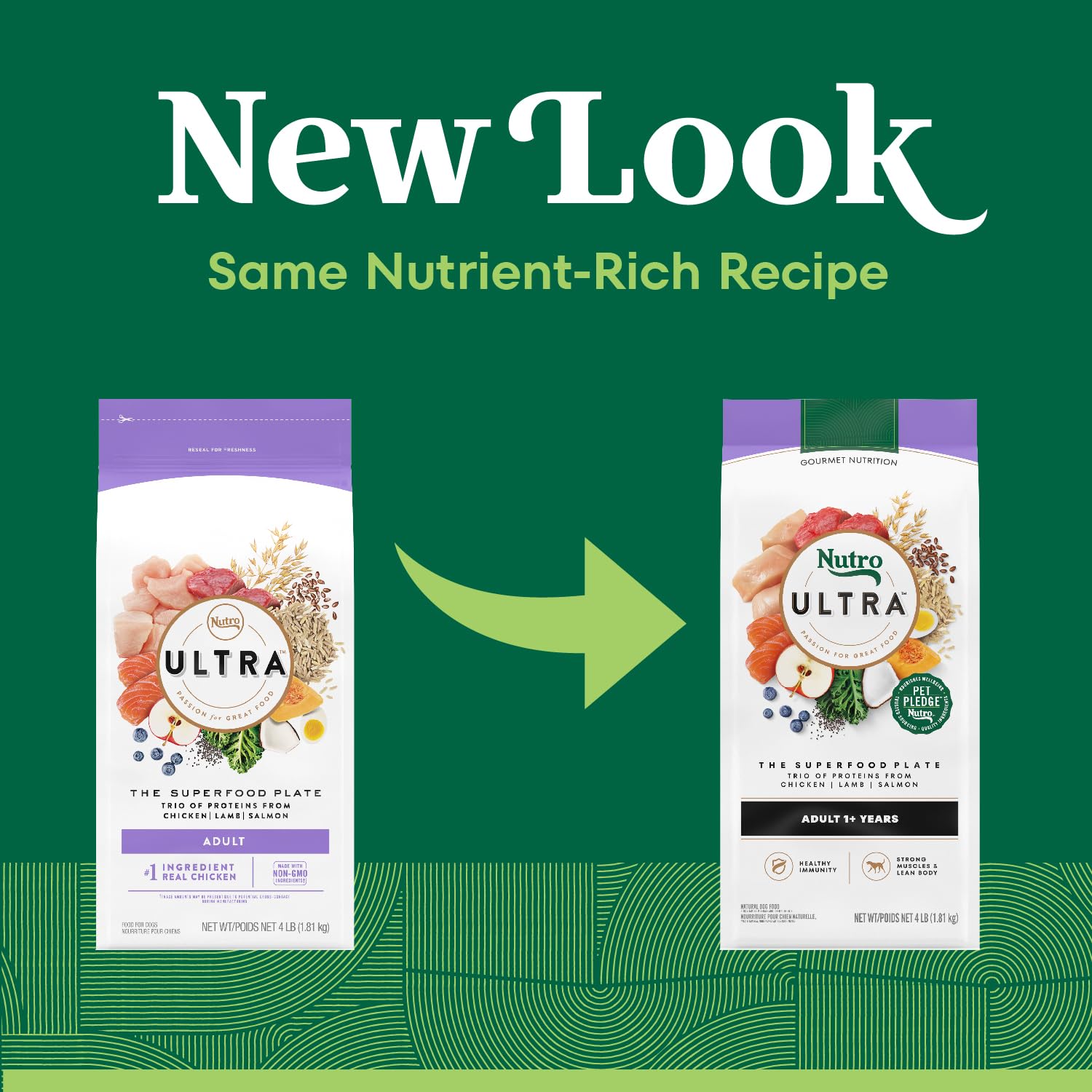 Nutro Ultra con salmón, sabor delicioso y apoyo para piel.