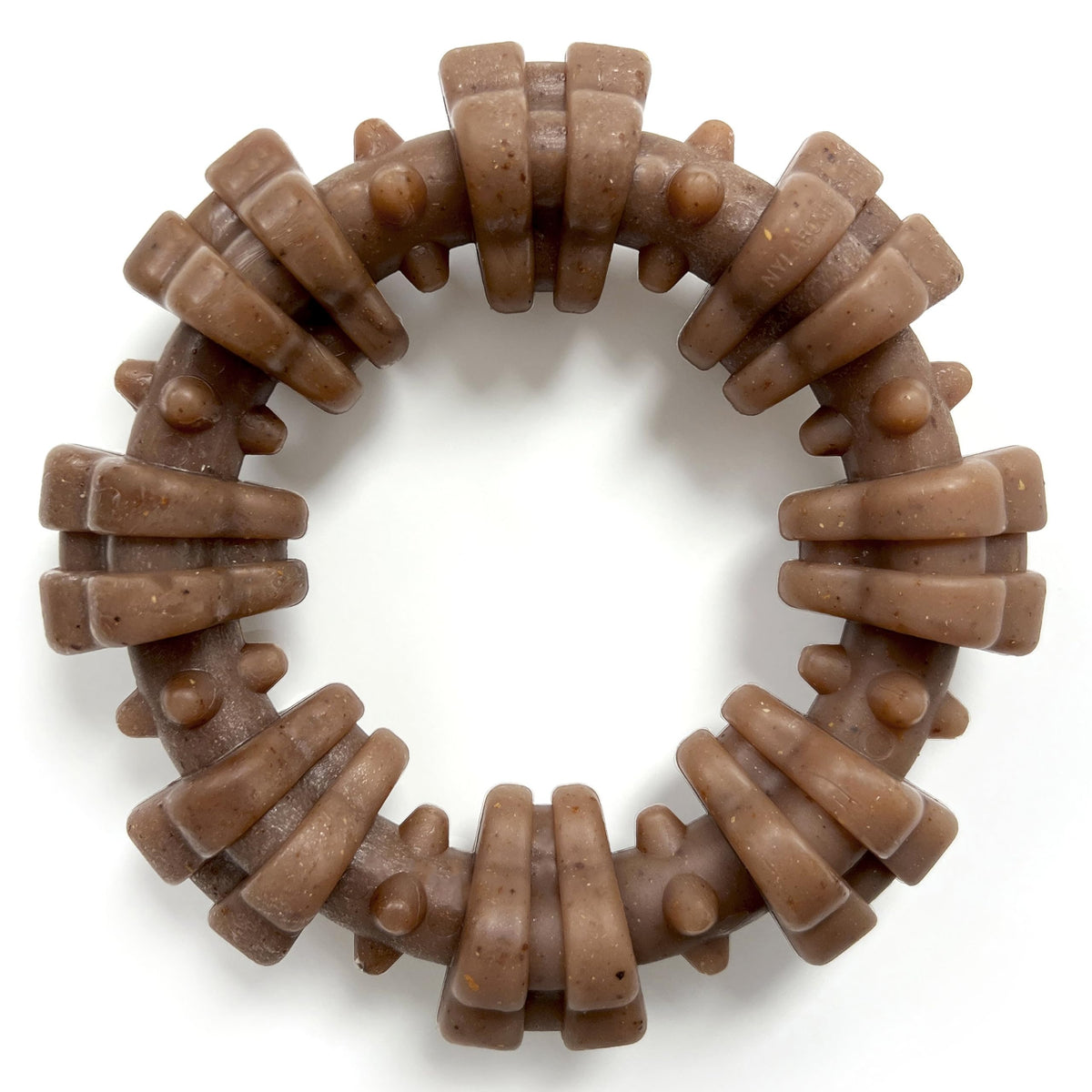 Nylabone Anillo Texturizado con sabor carne para perros pequeños, ideal para masticación diaria.