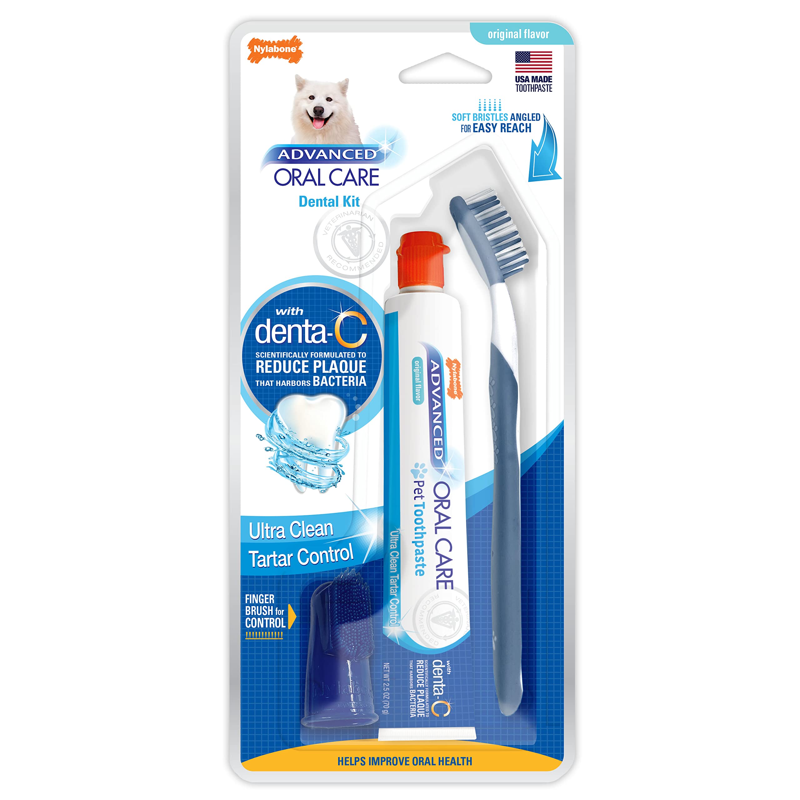 Nylabone Advanced Oral Care, cepillo para perro con ángulo para alcance total