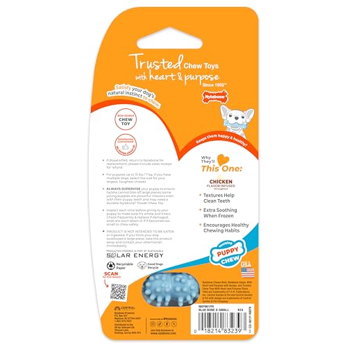 Nylabone Dimensiones 9.7 cm, diseño compacto para mordidas suaves.