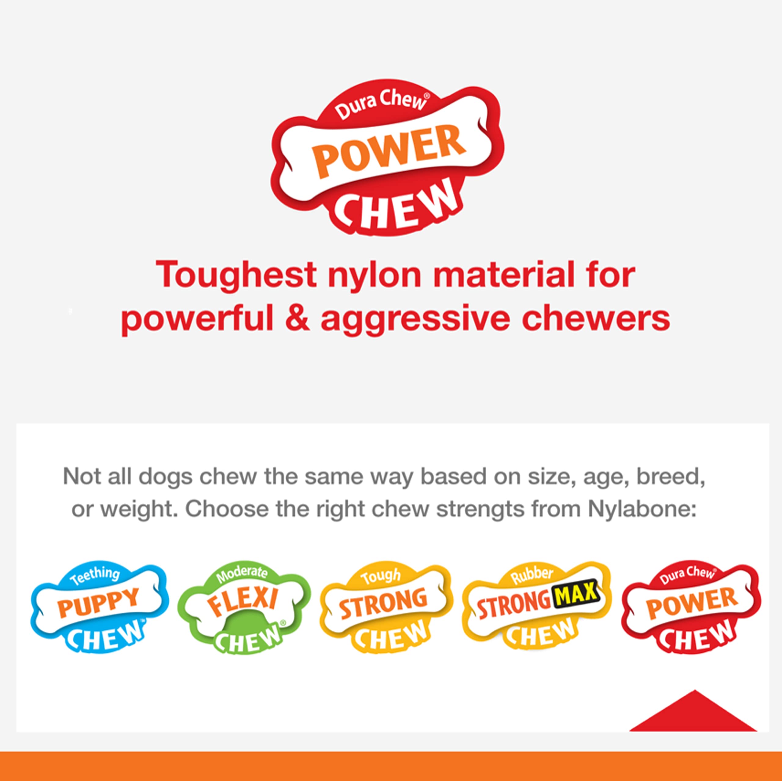 Nylabone Hueso Doble Potencia, resistencia duradera ante mordiscos intensos.