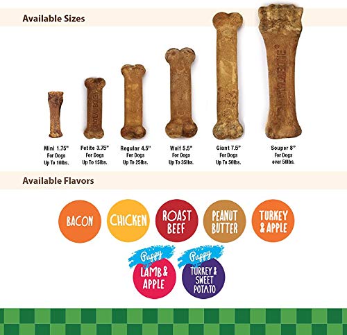 Nylabone empaque de 24 golosinas bacon para perros pequeños, útil para sesiones de entrenamiento.