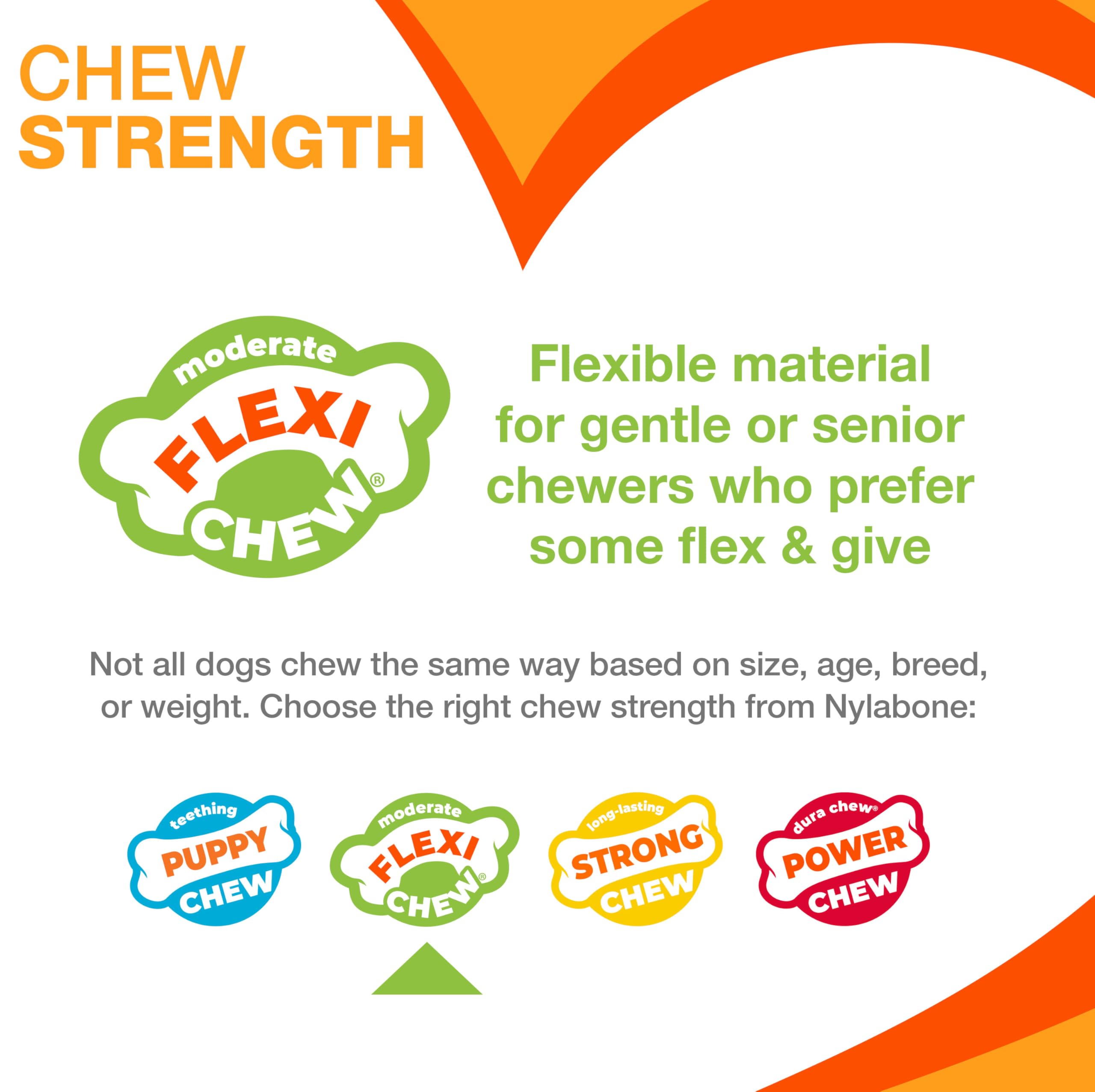 Paquete de 2 juguetes masticables Flexi Chew para perros medianos.