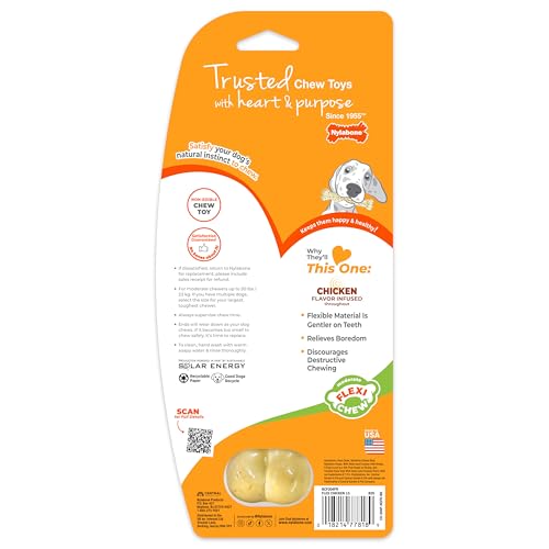 Nylabone Flexi Chew: sabor impregnado en toda la pieza para mayor duración.