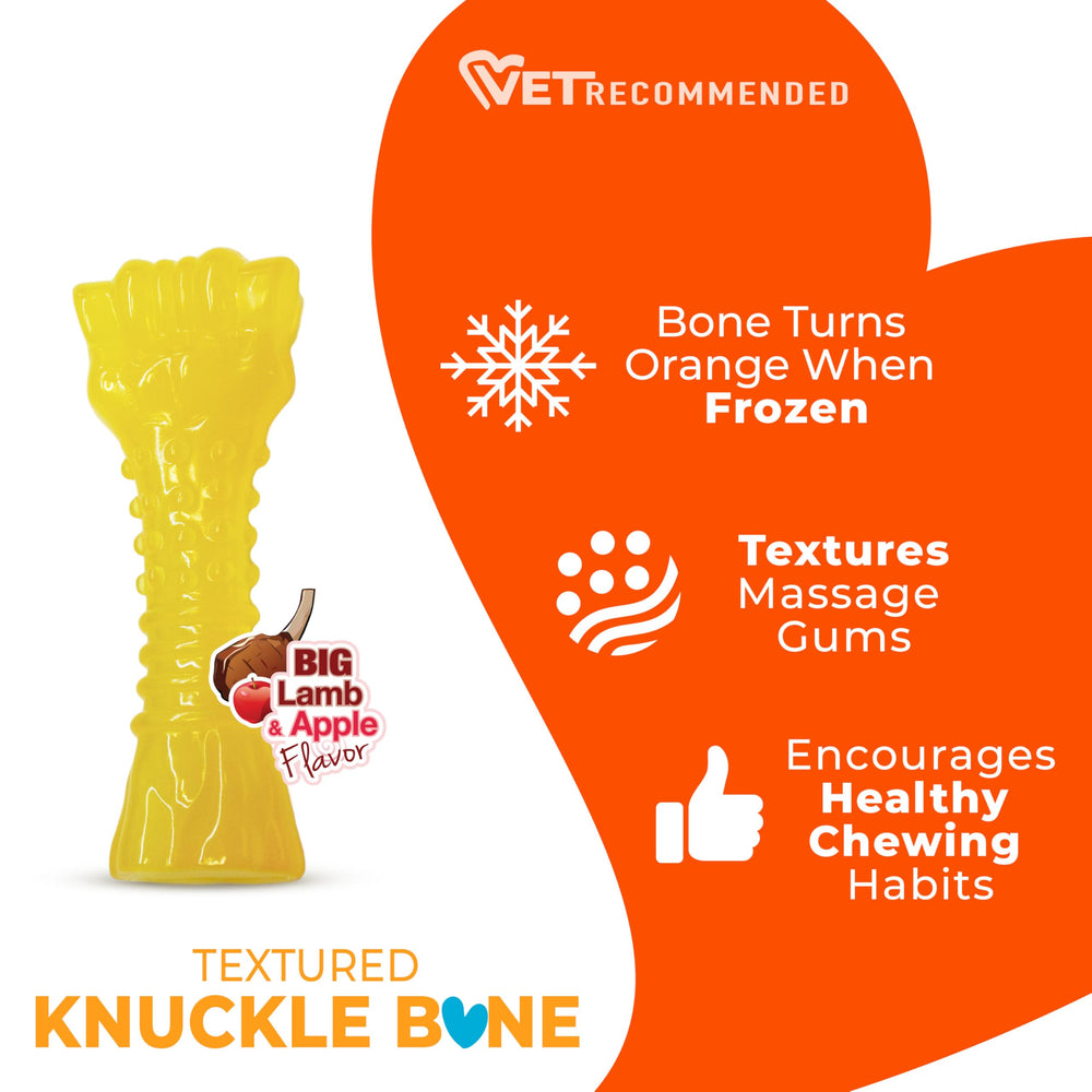 Nylabone Freezer Knuckle Bone, masaje de encías para higiene dental suave.