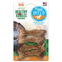 Nylabone Golosinas Saludables Hueso de pavo para perros pequeños, masticación prolongada.
