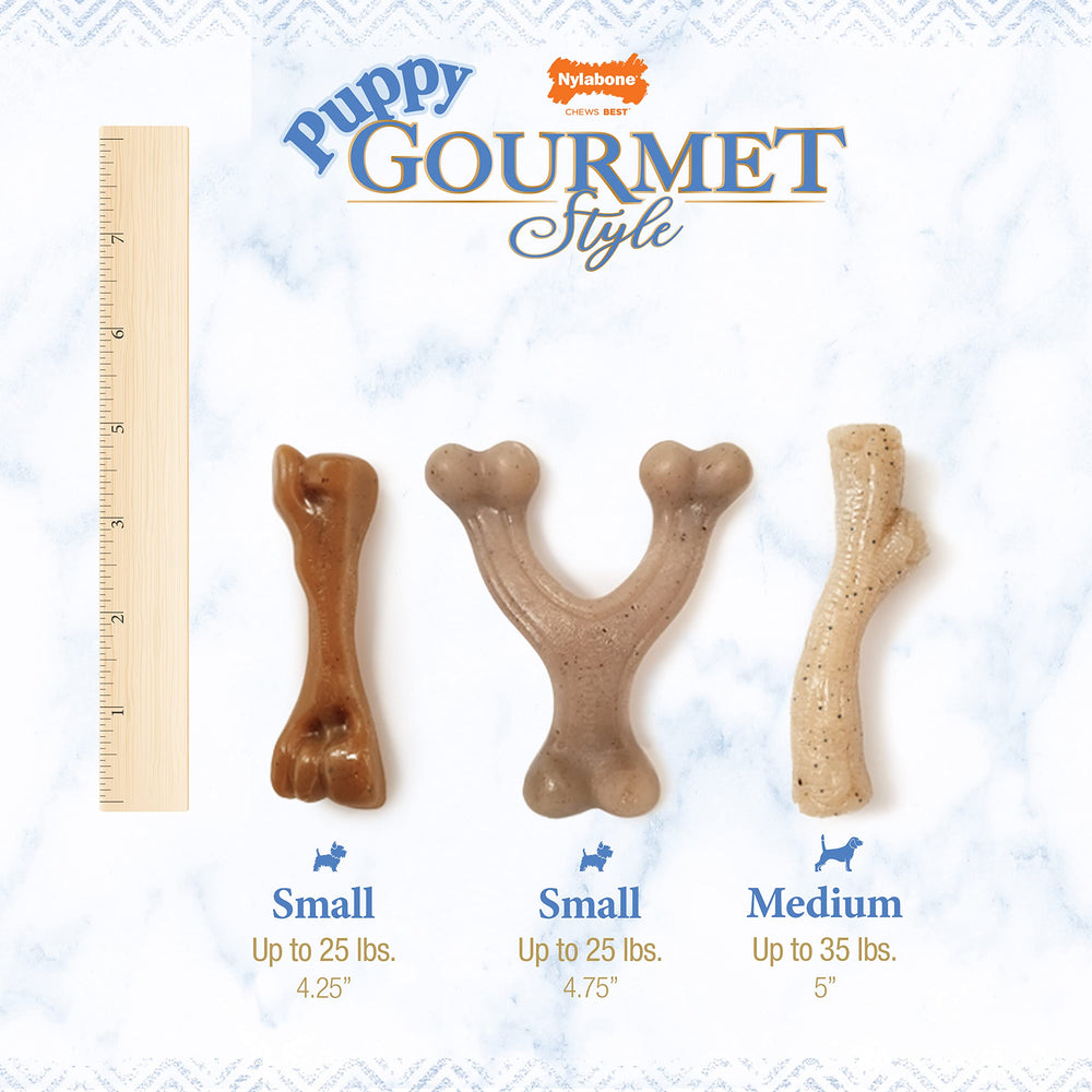 Nylabone Gourmet Style Stick, forma universal que reemplaza palitos peligrosos.