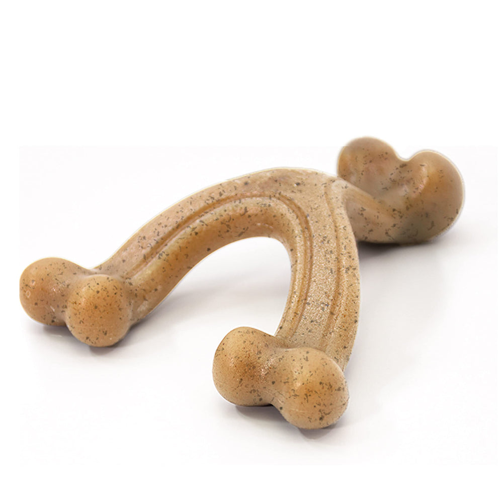 Nylabone Gourmet Style Wishbone — Avant : jouet durable pour chiens qui mâchent.
