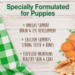 Nylabone Healthy Edibles con DHA para apoyar desarrollo cerebral y visual en cachorros.