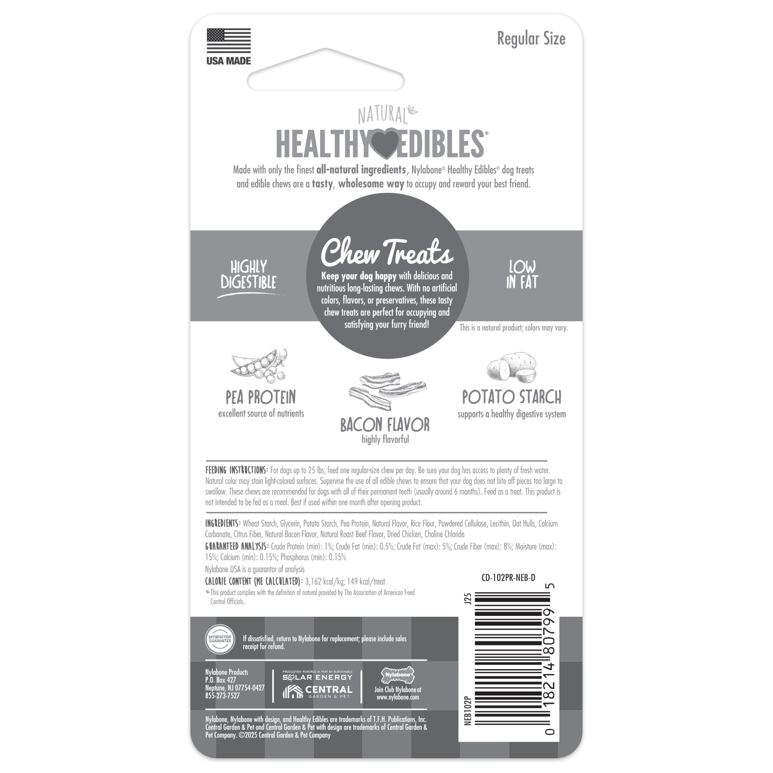Nylabone Healthy Edibles perfecta para sesiones de juego y refuerzo positivo.