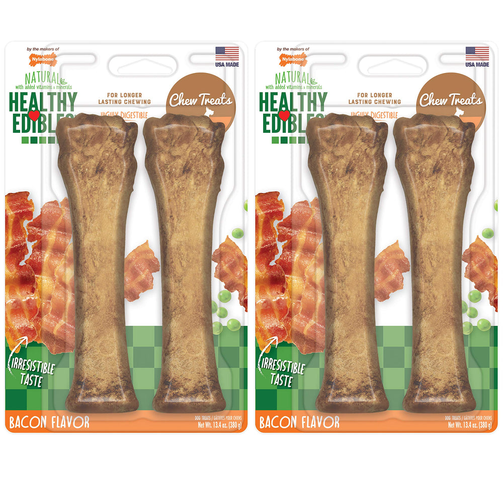 Nylabone Healthy Edibles: hueso tocino duradero para masticar y entretenimiento prolongado