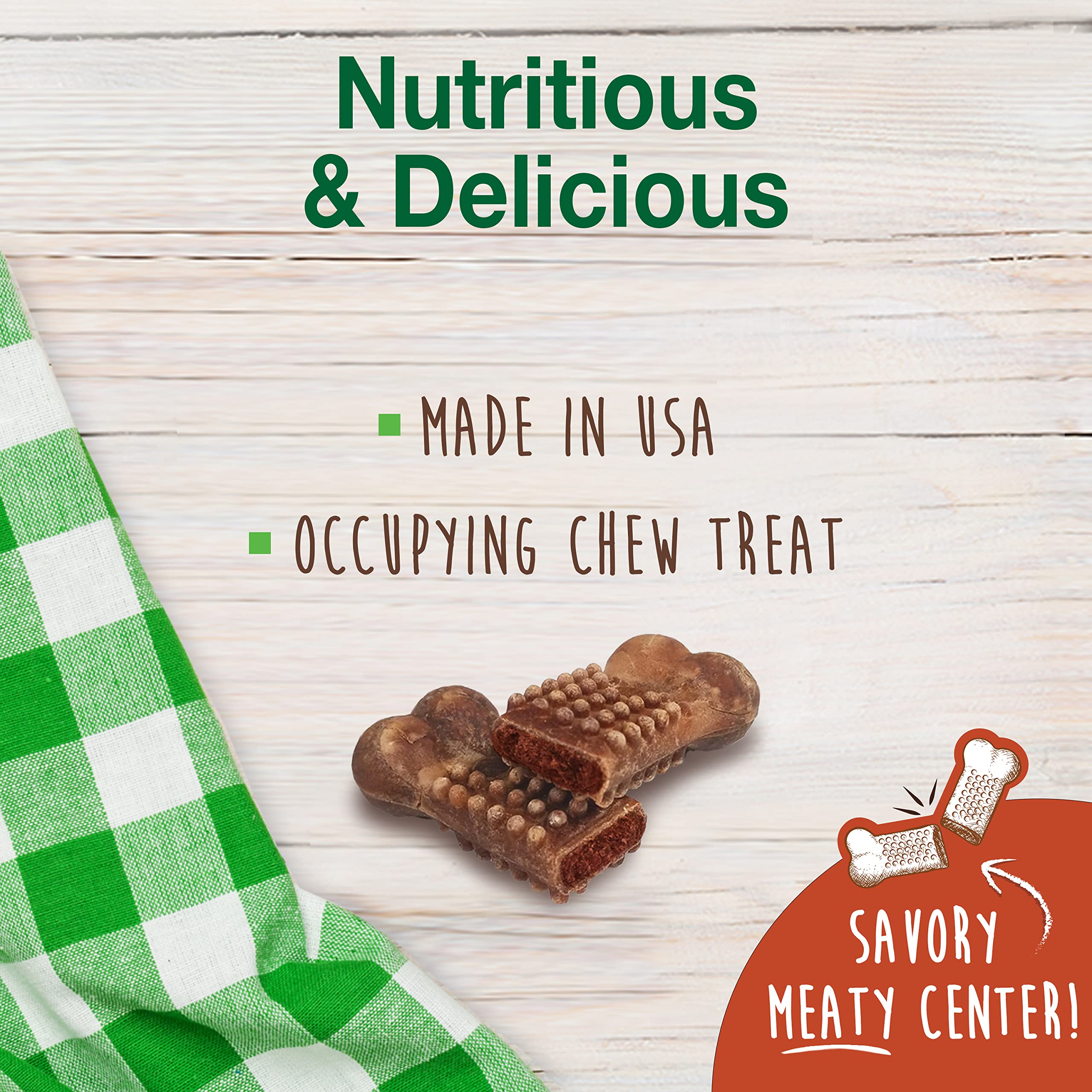 Nylabone Healthy Edibles nubs dentales ayudan a limpiar al masticar.
