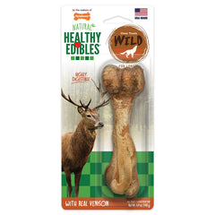 Nylabone Healthy Edibles: sabor venado y masticación prolongada para perros grandes.