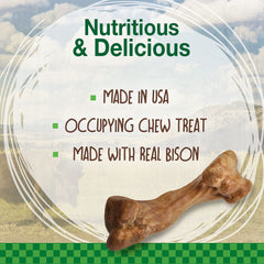 Nylabone WILD con sabor a bison para perros, experiencia de sabor duradera.