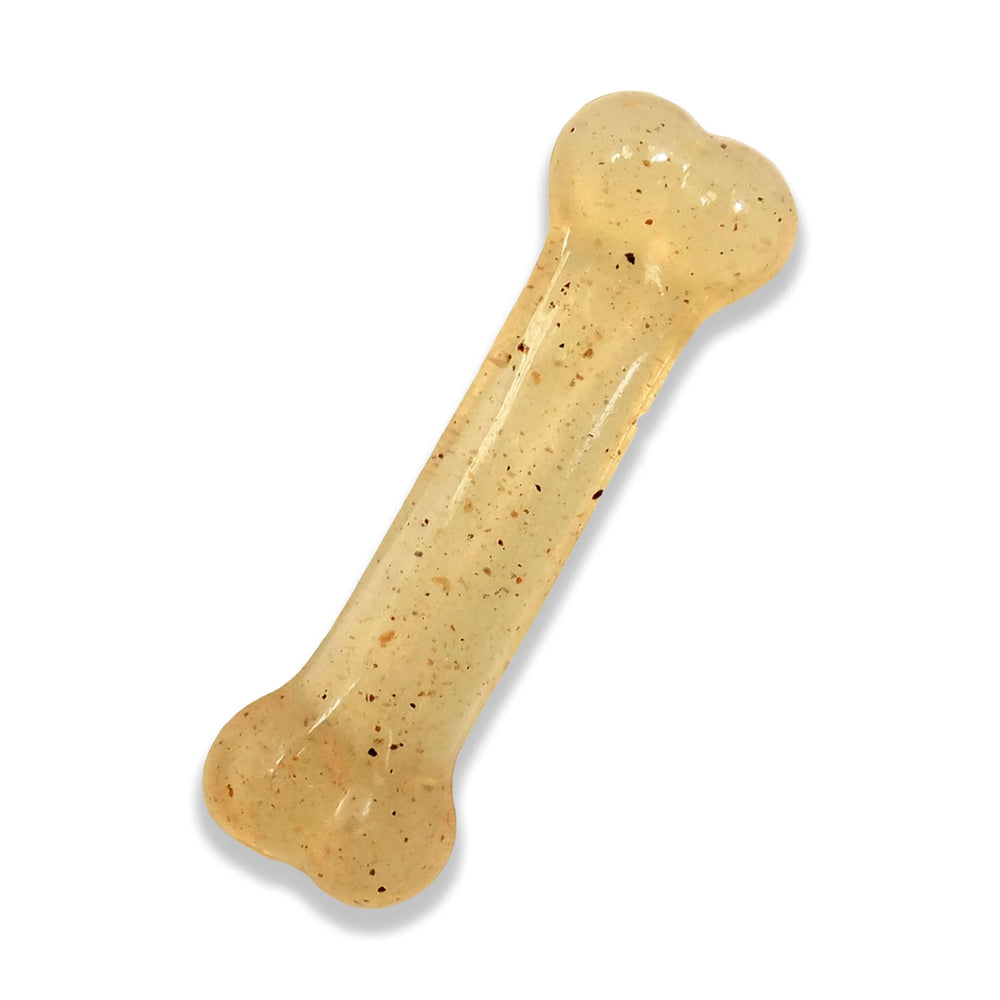 Nylabone Hueso Flexi Original para perros medianos, masticación suave y duradera.