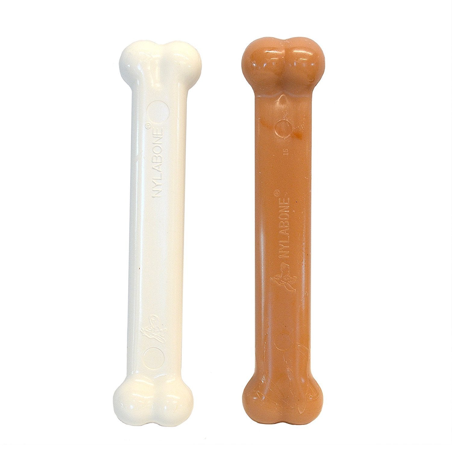 Nylabone Hueso Original de Masticación Potente con sabor pollo ofrece masticación a largo plazo.