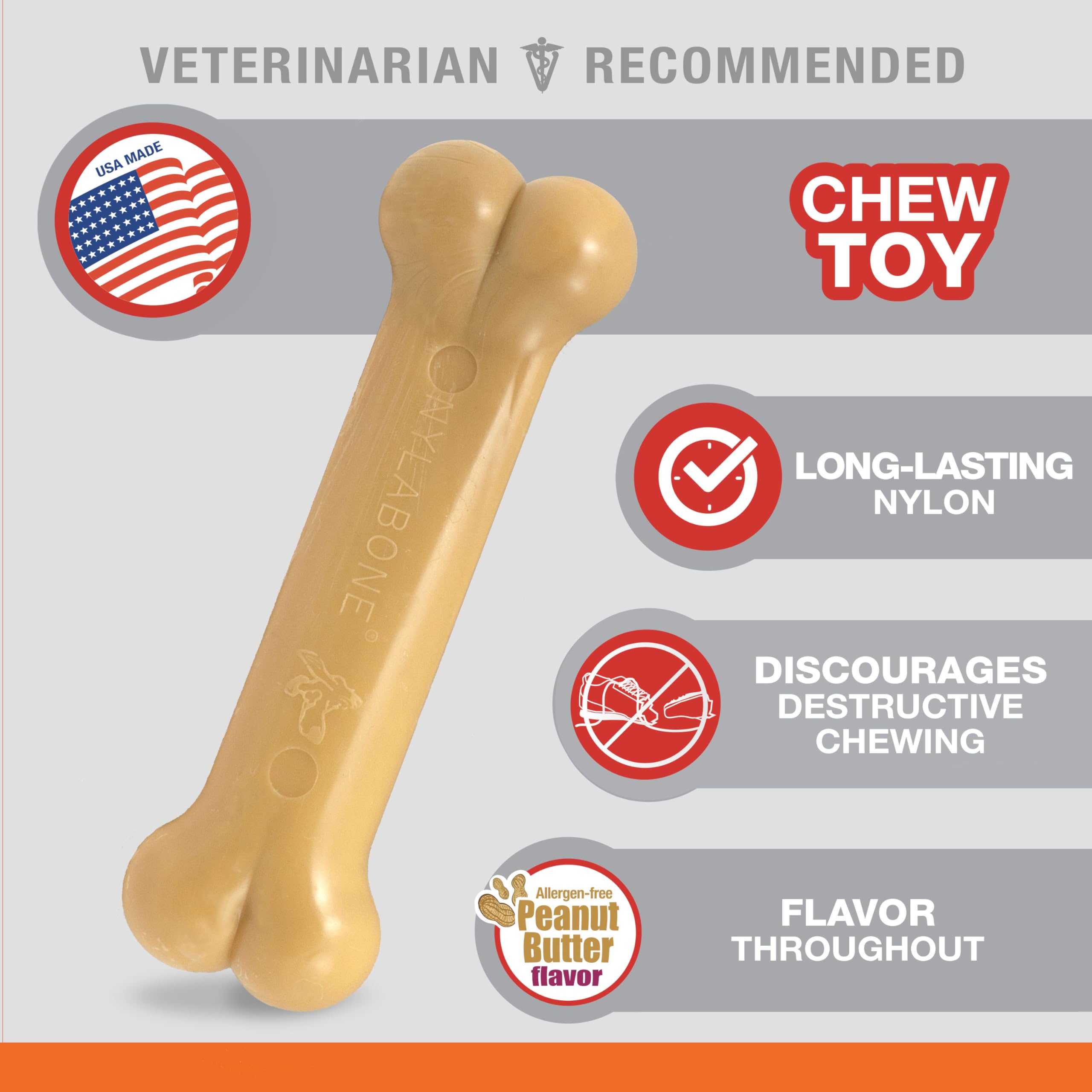 Nylabone Hueso Original, tamaño pequeño para perros de hasta 25 libras.