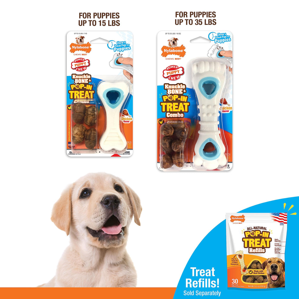 Nylabone Knuckle Bone Pop-In incluye 6 golosinas hechas en EE. UU. para rellenar