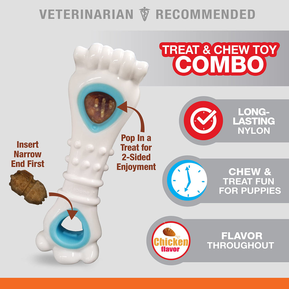 Nylabone Knuckle Bone Pop-In dispensador de golosinas, mantiene al perro activo