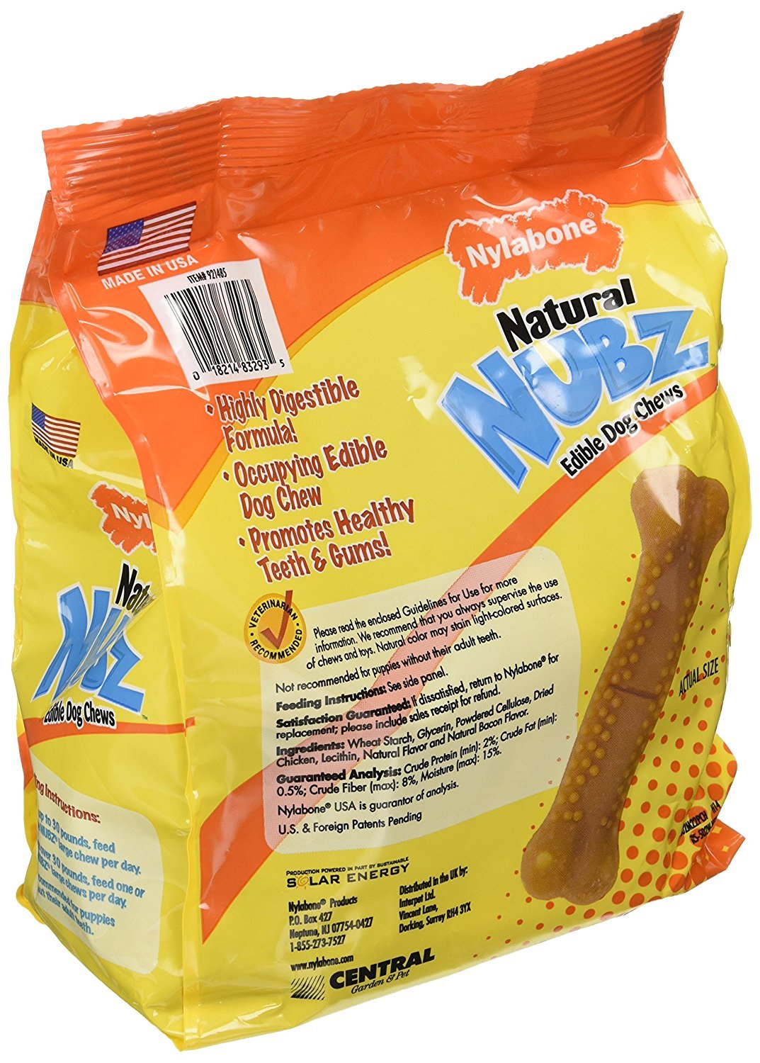 Nylabone Natural Nubz sabor natural para perros, favorece aliento más fresco