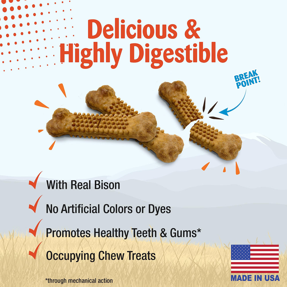 Nylabone Nubz Wild dorso del empaque: información de ingredientes naturales.