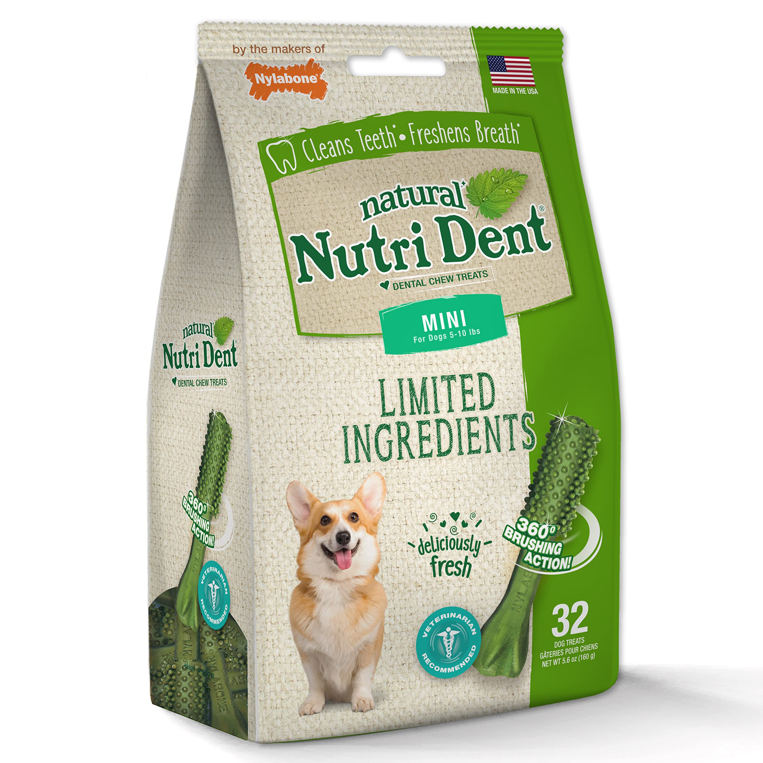 Nylabone Nutri Dent, aliento fresco durante la merienda.