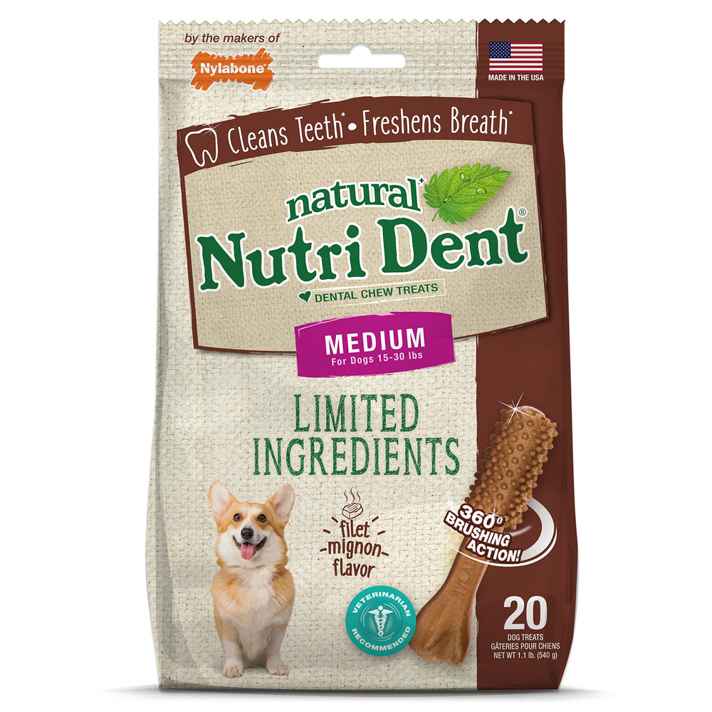 Nylabone Nutri Dent filet mignon, sabor para masticar y limpiar dientes