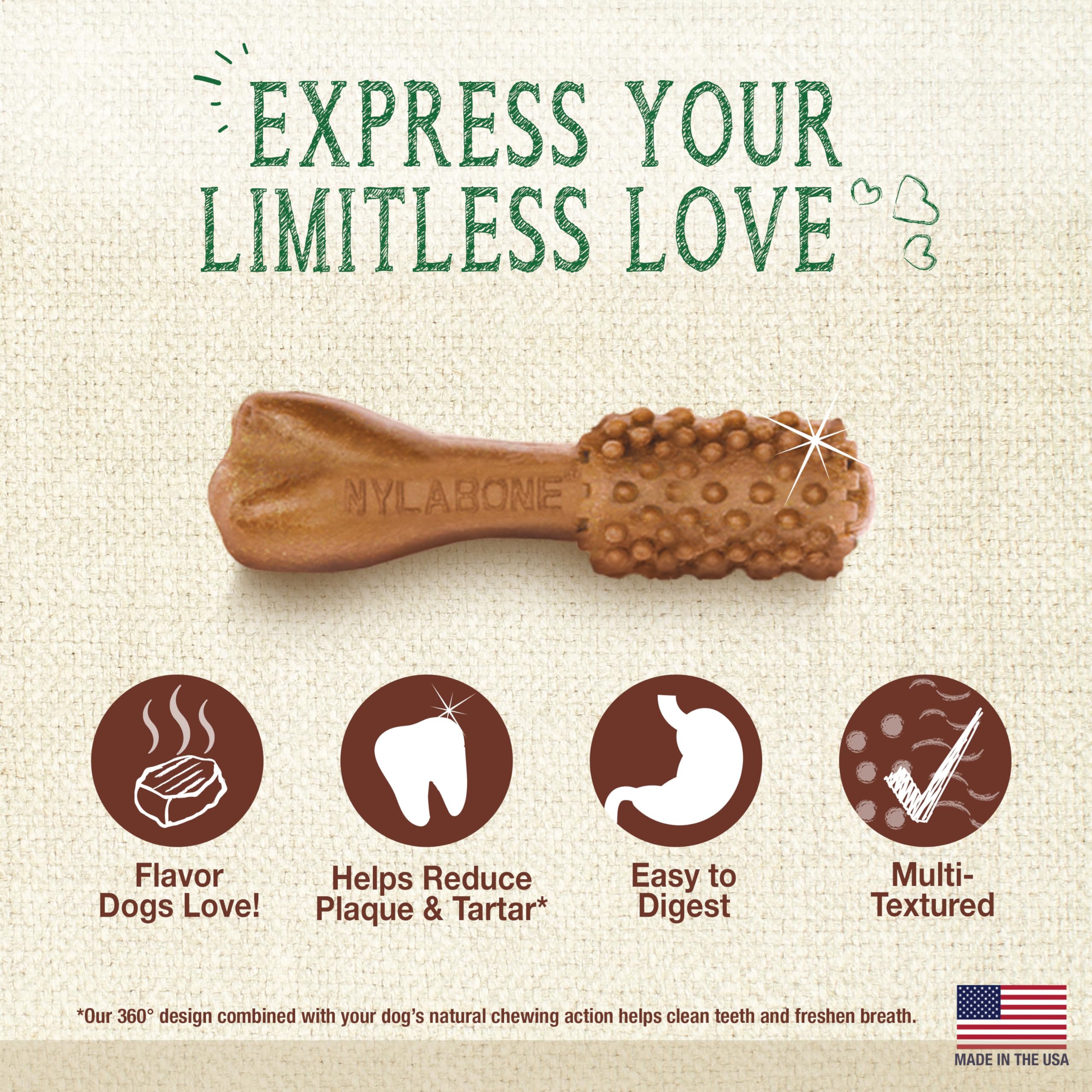 Nylabone Nutri Dent mordiscos con textura para limpieza dental durante la masticación