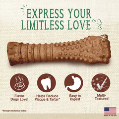 Nylabone Nutri Dent Filet Mignon, sabor delicioso que estimula la masticación responsable.