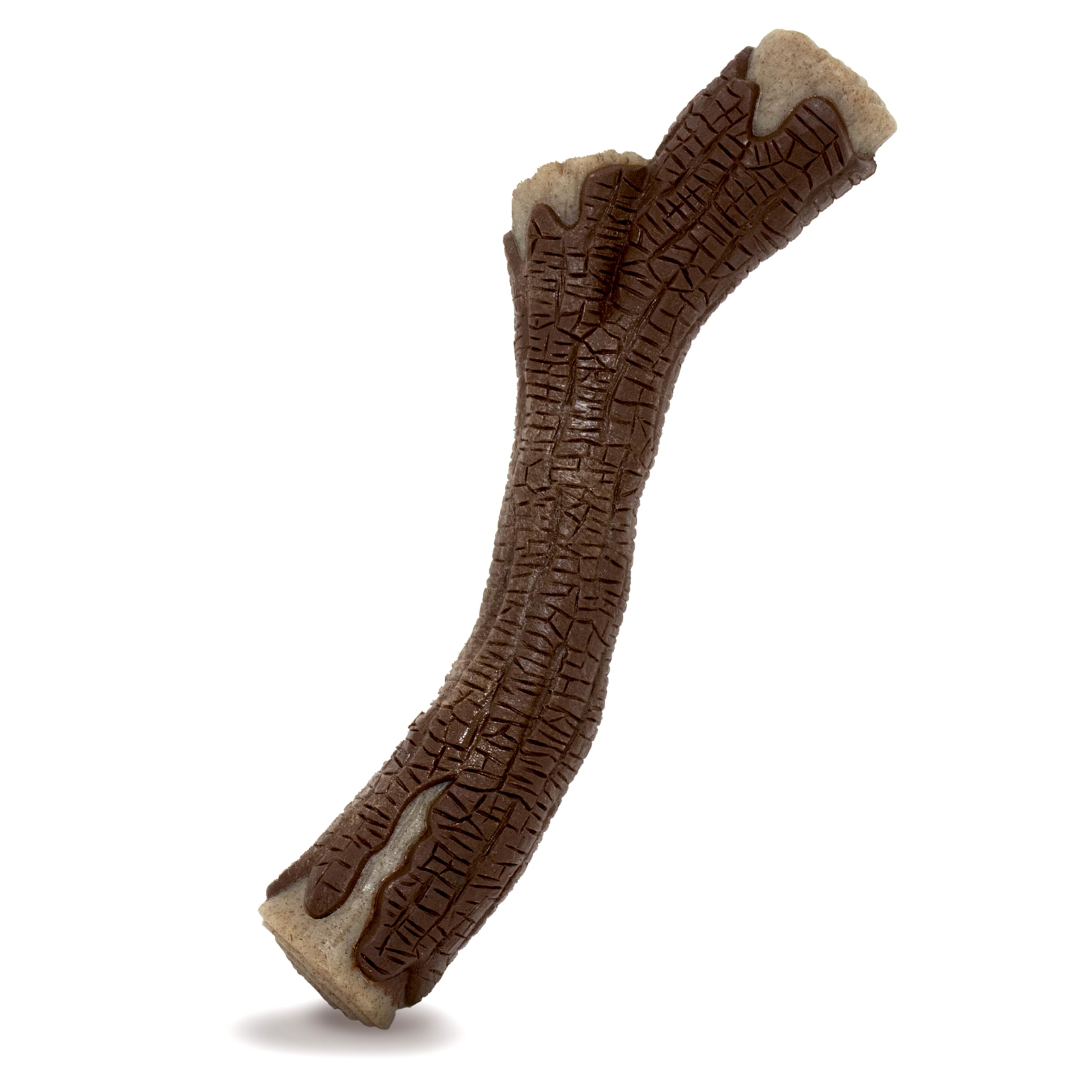 Nylabone palito de madera real con textura de corteza para masticación limpia
