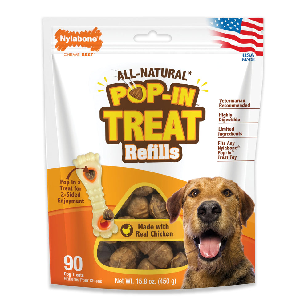 Nylabone Pop-in Refill Premios Pollo: ideal para rellenar juguetes dispensadores