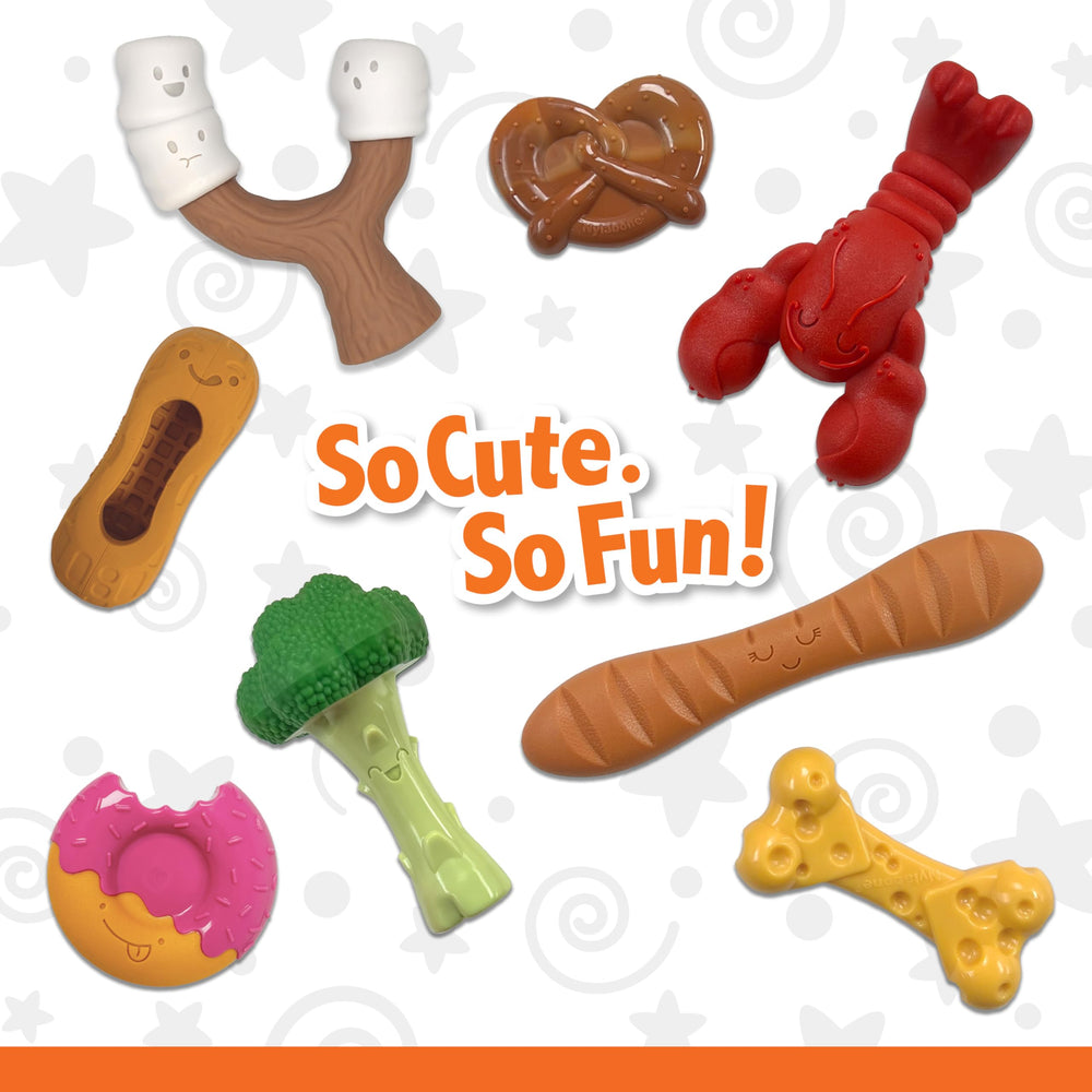 Nylabone Power Chew Bundle mantequilla de cacahuate, detalle: textura duradera para morder y limpieza suave.