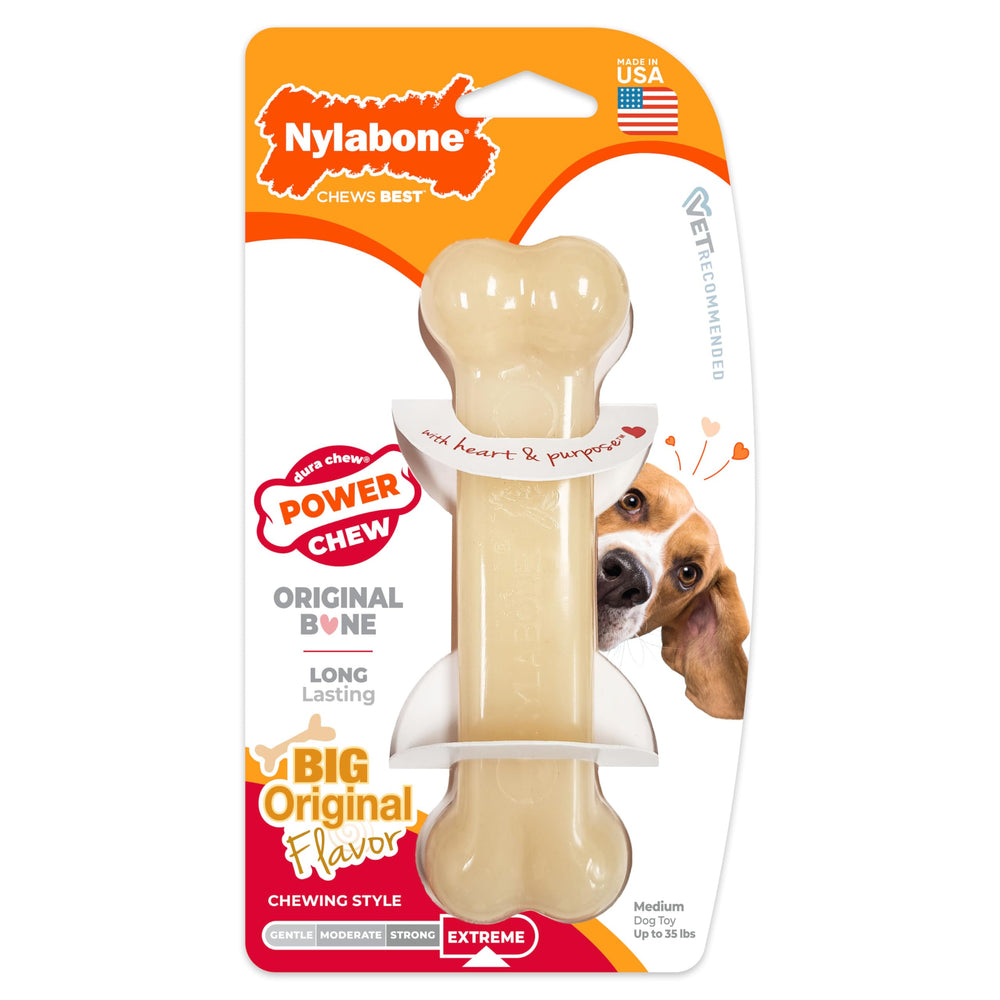 Nylabone Power Chew Original Bone, ideal para masticadores extremos.