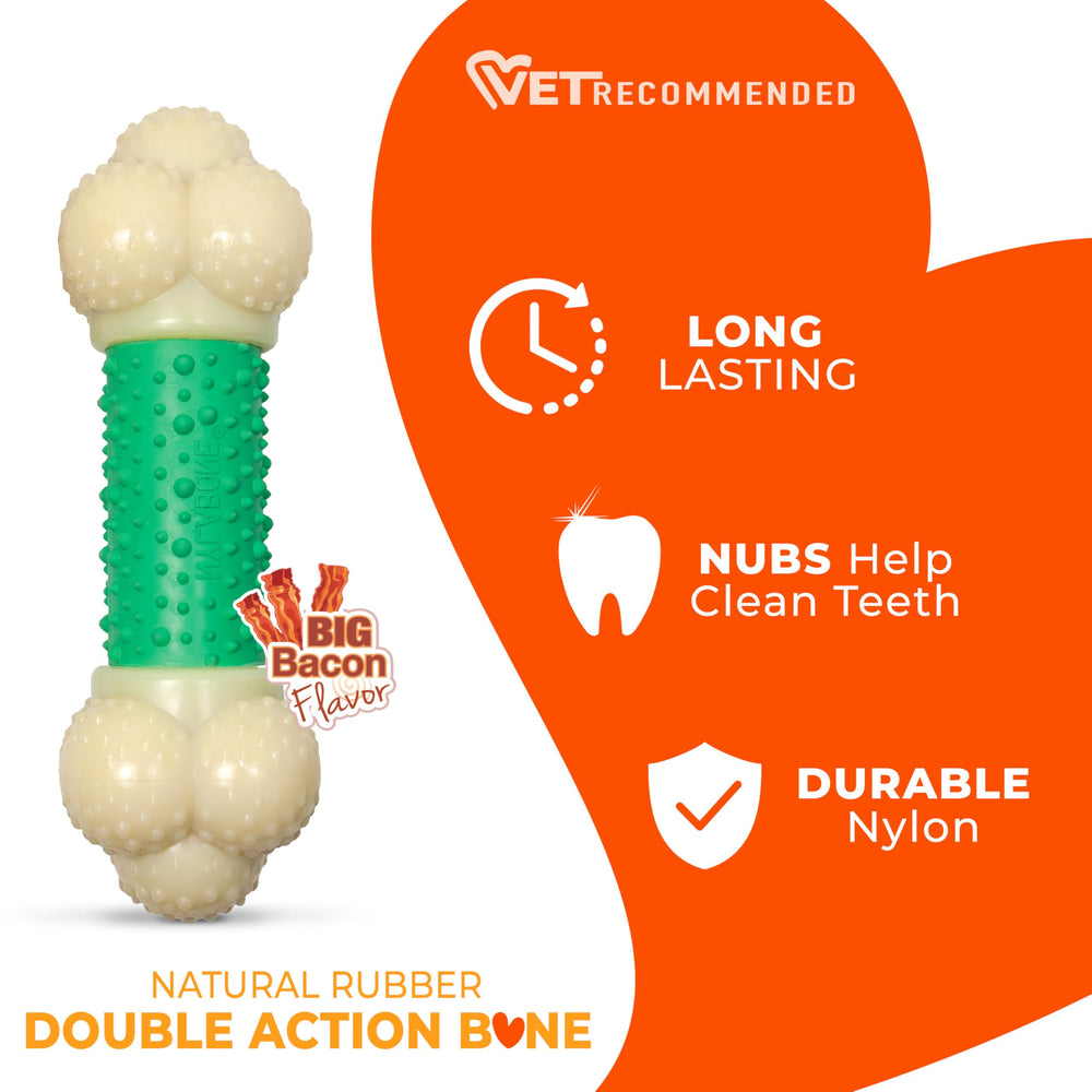 Hueso Nylabone con sabor a tocino para hábitos de masticación positivos