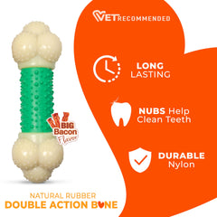 Hueso Nylabone con sabor a tocino para hábitos de masticación positivos
