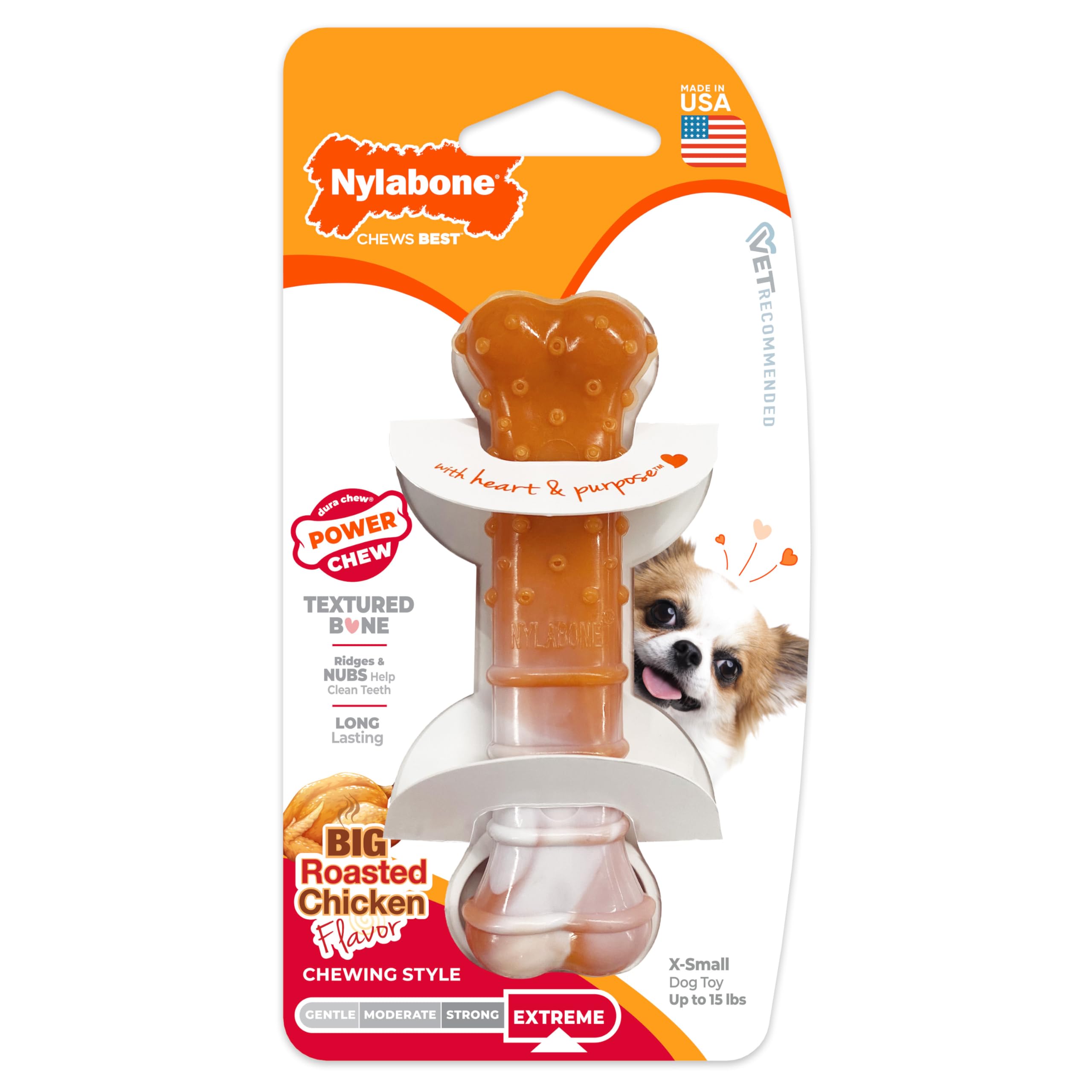 Nylabone color y sabor, estimula la curiosidad y masticación prolongada.